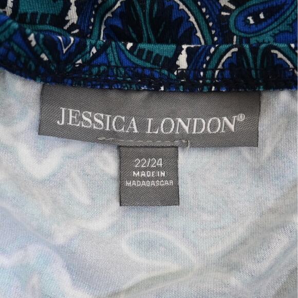 Jessica London Womens Plus 22/24 Stretch Knit Blouson Maxi Dress - Picture 8 of 10